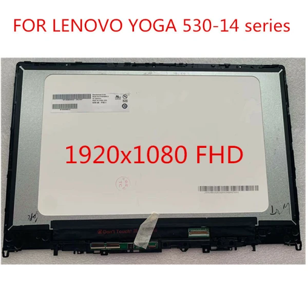 Lenovo Yoga 530-14 replacement laptop Screen +touch Screen Digitizer+ Bezel size: 14 inches, resolution: 1920 x 1080