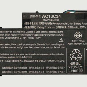 AC13C34 3ICP5/60/80 KT.00303.005 Acer Aspire V5-122-E3-111 Replacement Laptop Battery 30Wh/2640Mah.